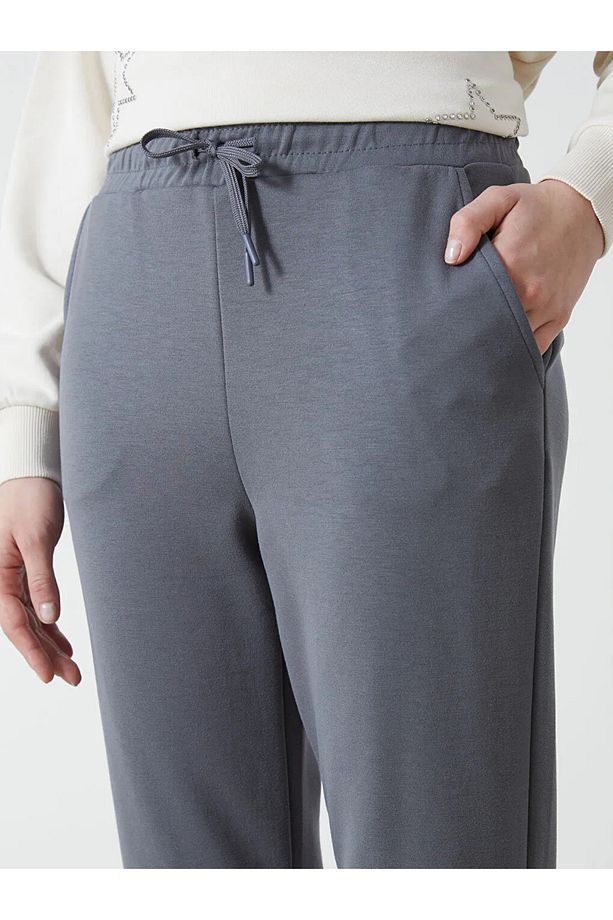 LCW Modest Gri Beli Lastikli Kadın Eşofman Altı - 3