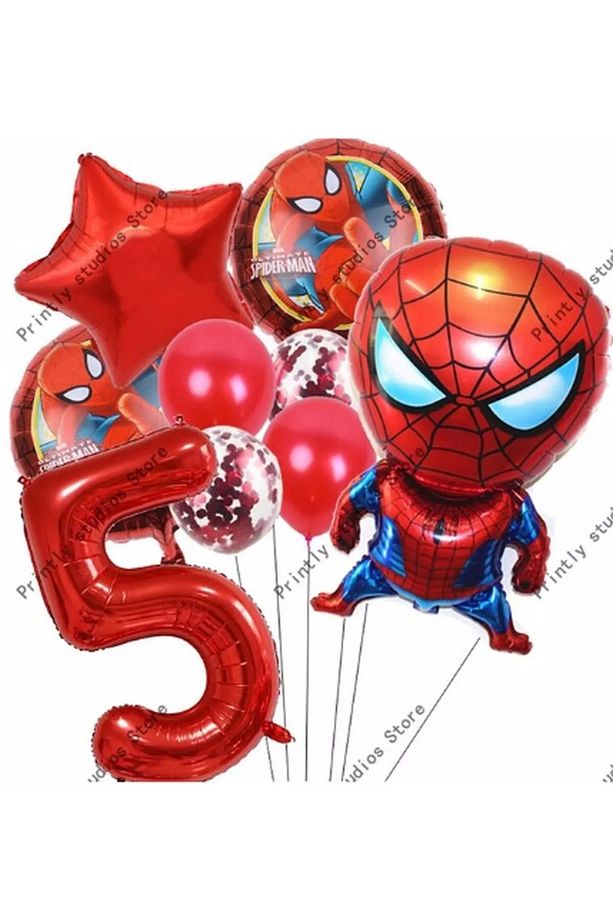 Spiderman Örümcek Adam Konsept 5 Yaş Balon Set Spiderman Örümcek Adam Konsept Doğum Günü Set - 1