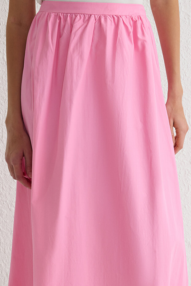 Pembe Dokuma Pamuklu Uzun Etek TCTSS25EE00001 - 4