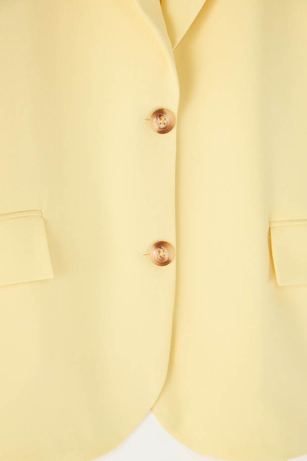 Sarı Regular Astarlı Dokuma Blazer Ceket TWOAW23BC00132 - 8