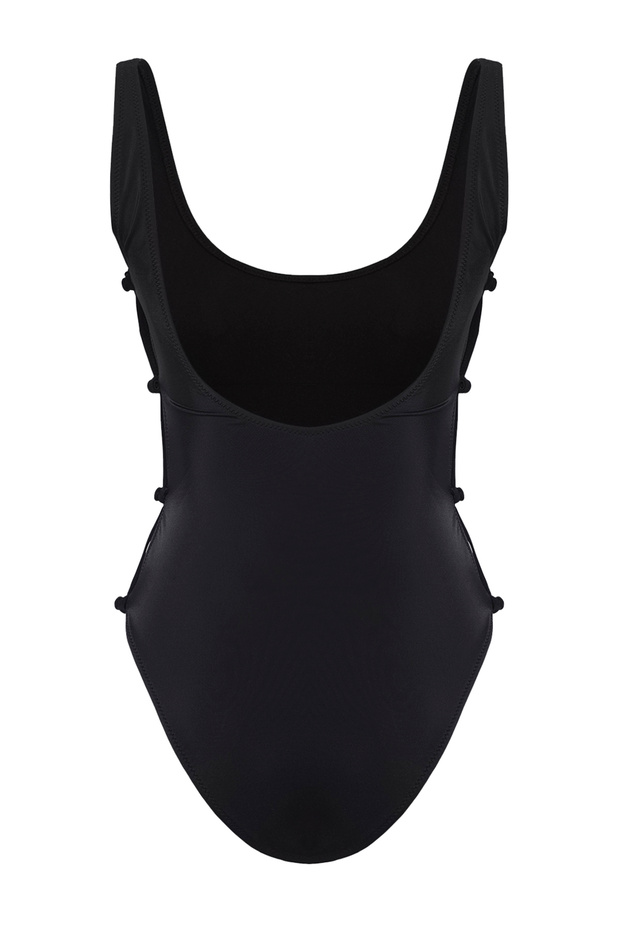 Siyah Bralette Cut Out Detaylı Regular Mayo TBESS25MA00003 - 7