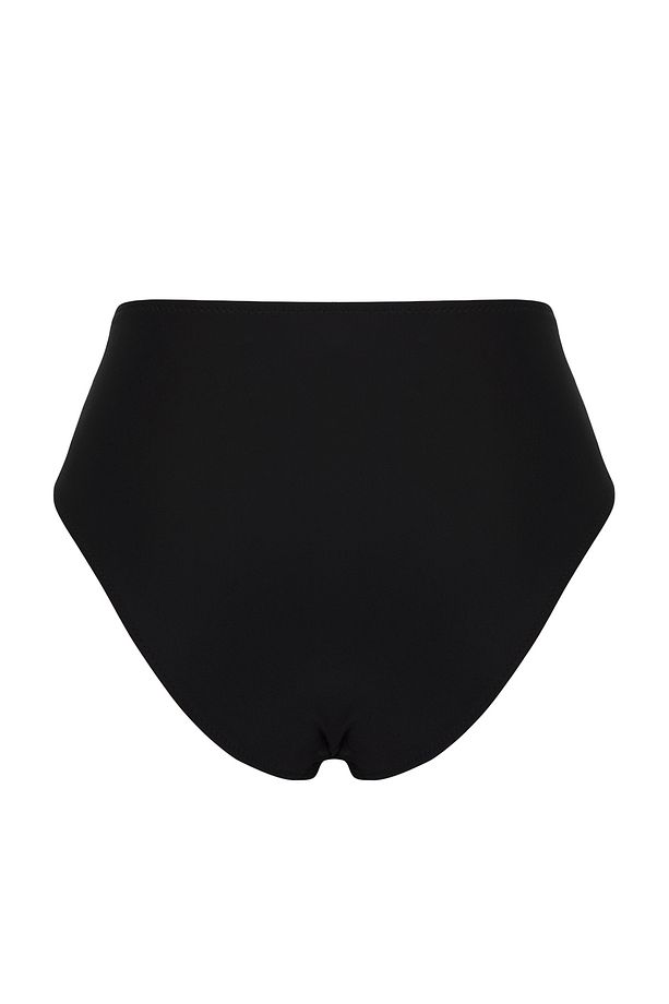 Siyah Yüksek Bel Drapeli Regular Bikini Altı TBESS25BA00001 - 6