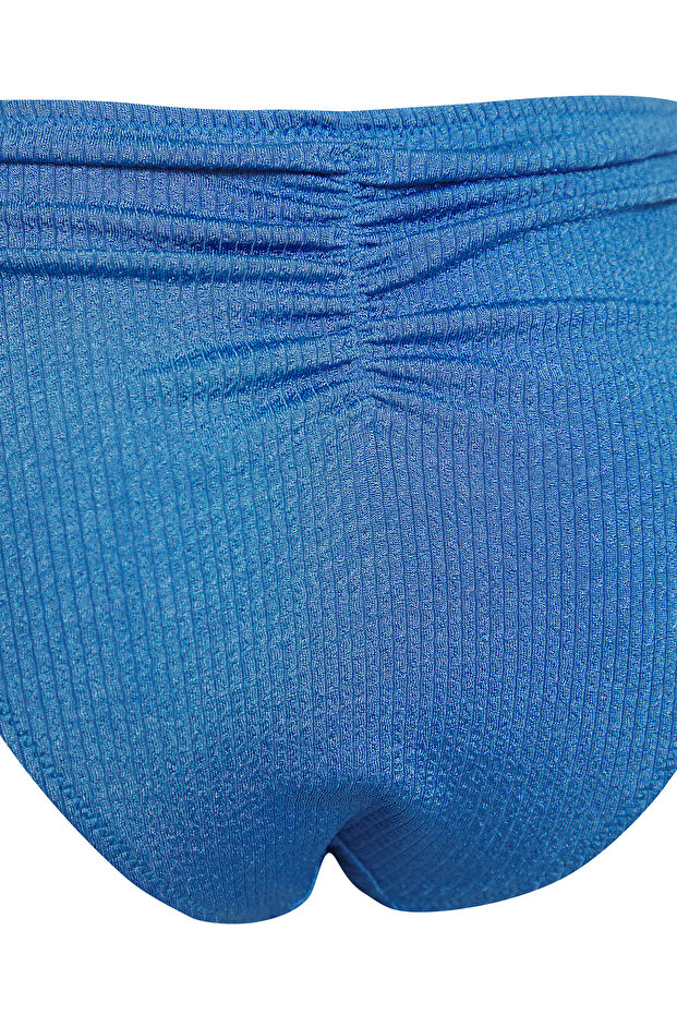 Mavi Aksesuarlı Bralette Kaplı Regular Normal Bel Bikini Takımı TBESS25BT00057 - 8