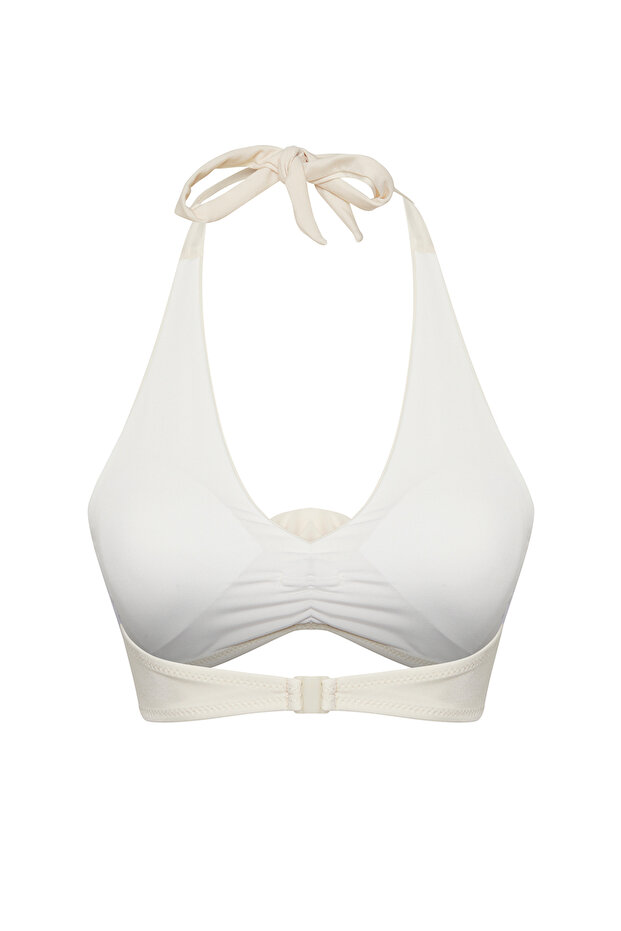 Ekru Aplike Detaylı Üçgen Kaplı Bikini Üstü TBESS25BU00017 - 3