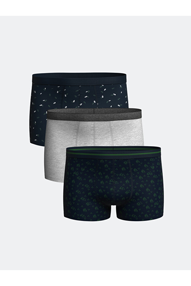 Standart Kalıp Pamuklu Esnek Erkek Boxer 3'lü - 1