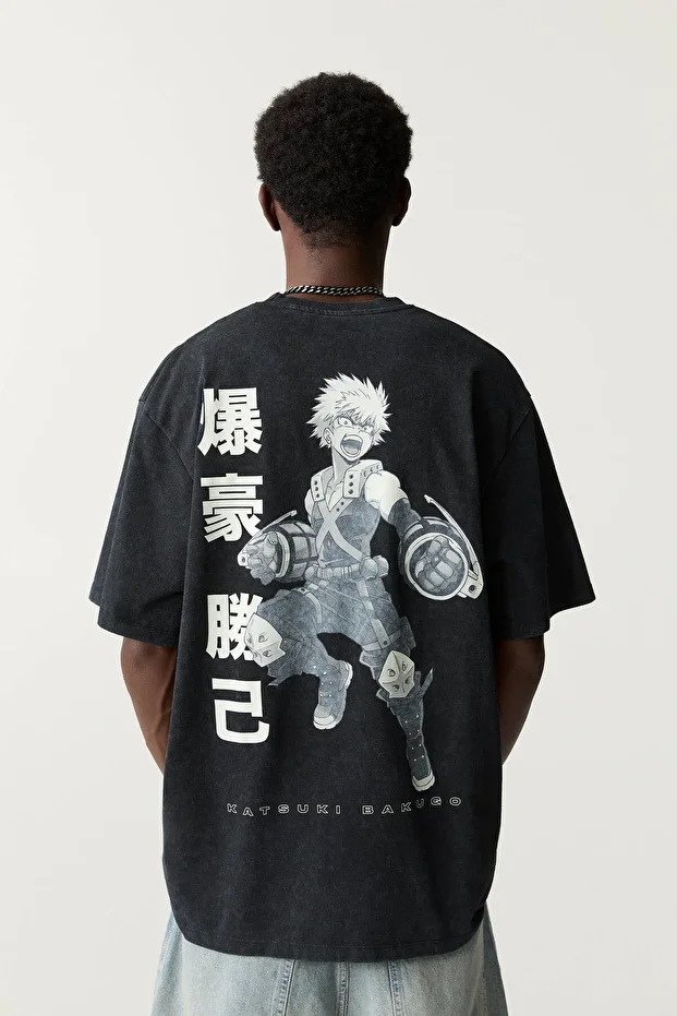 My Hero Academia baskılı t-shirt - 4
