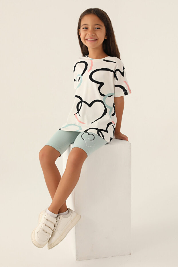 Devojčin beli bermuda set - 3