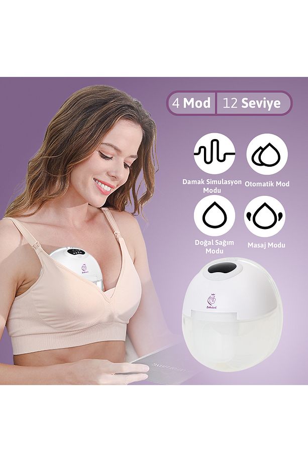 Giyilebilir Göğüs Pompası 180 ML Eller Serbest Süt Sağma makinası - 3