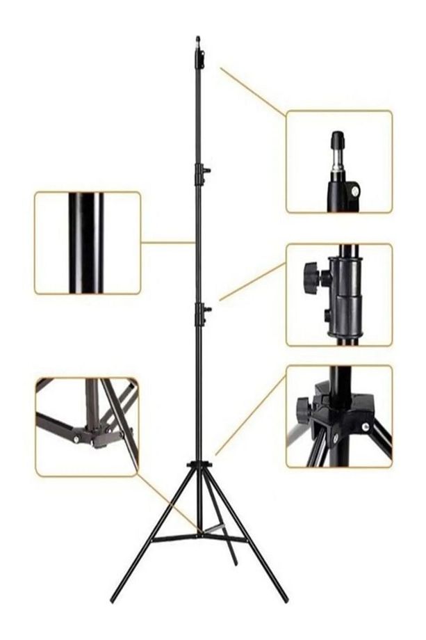 Taşınabilir Projeksiyon Cihazları ve Selfie Kullanım için Üç Ayaklı Tripod 2.10 Metre - 4
