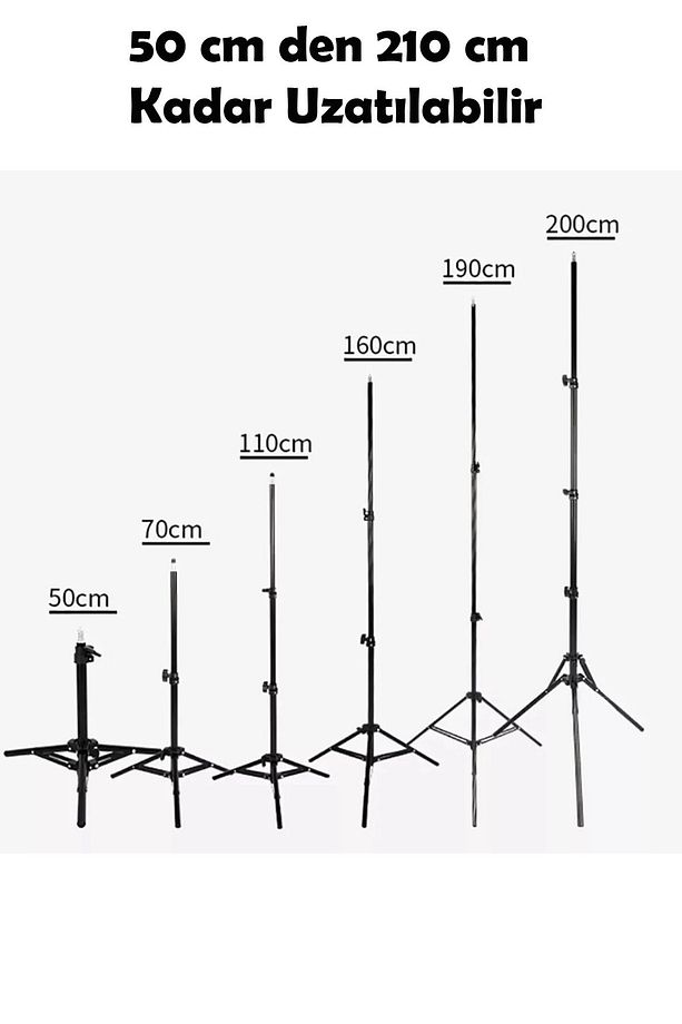 Taşınabilir Projeksiyon Cihazları ve Selfie Kullanım için Üç Ayaklı Tripod 2.10 Metre - 7