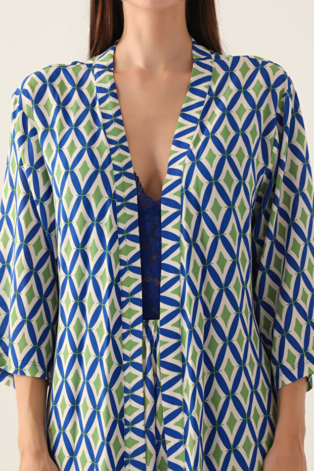 Kadın Mavi Pijama Takımı - 4