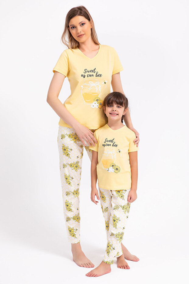 Sweet As Can Bee Sarı Kız Çocuk Pijama Takımı - 2