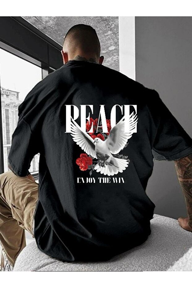 تي شيرت مطبوع عليه PEACE - 1
