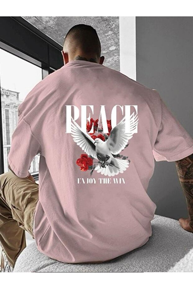 تي شيرت مطبوع عليه PEACE - 1