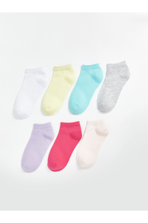 Lcw Kids Pink Basic Girls' Booties Socks Pack of 7