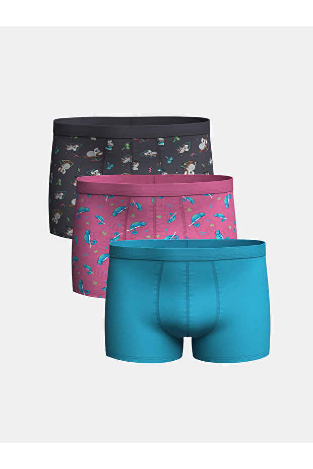 Standard Mold Cotton Flexible Men's Boxers 3-Piece