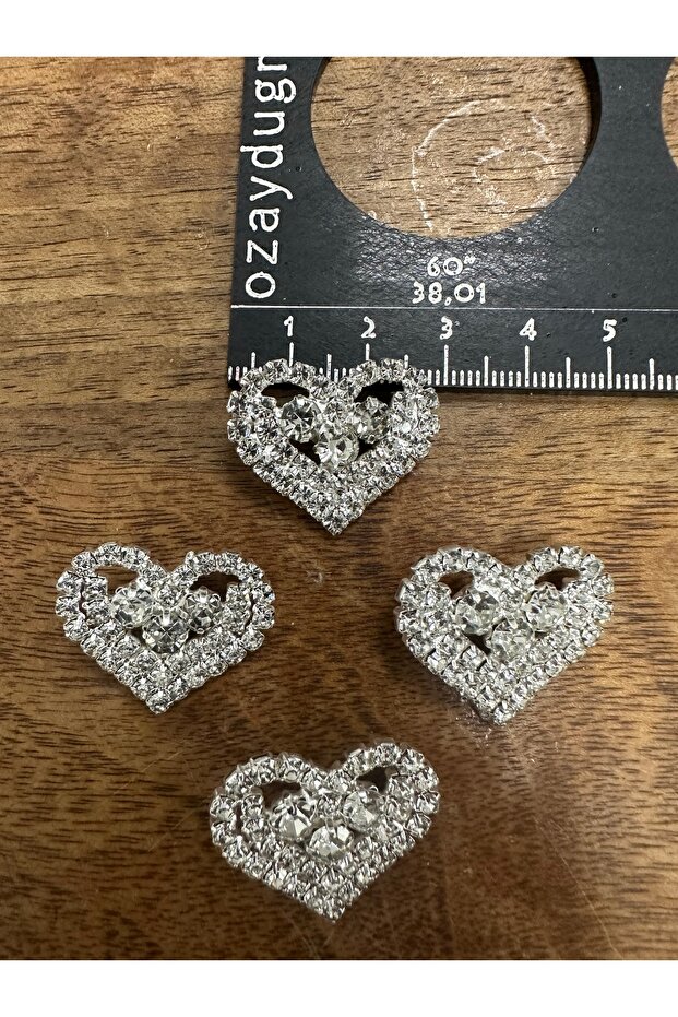 Polnet Button Metal Heart Model Jacket Blouse Stone Button - 2