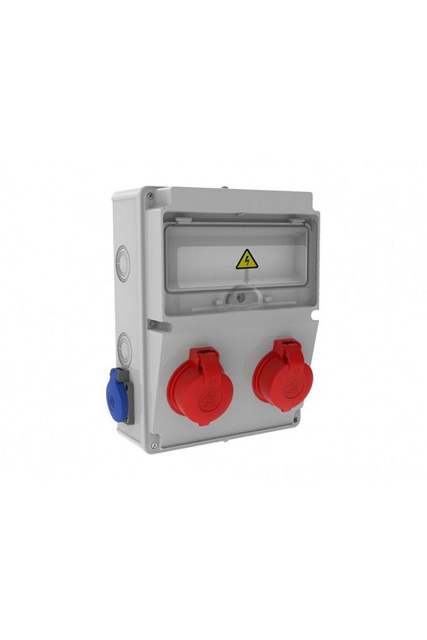 Ip44 2 Adet Ön 3/25a 380v 2 Adet Yan 1/16a 220v Prizli Halogen Free V10 Kombinasyon Kutusu Bh2 - 1