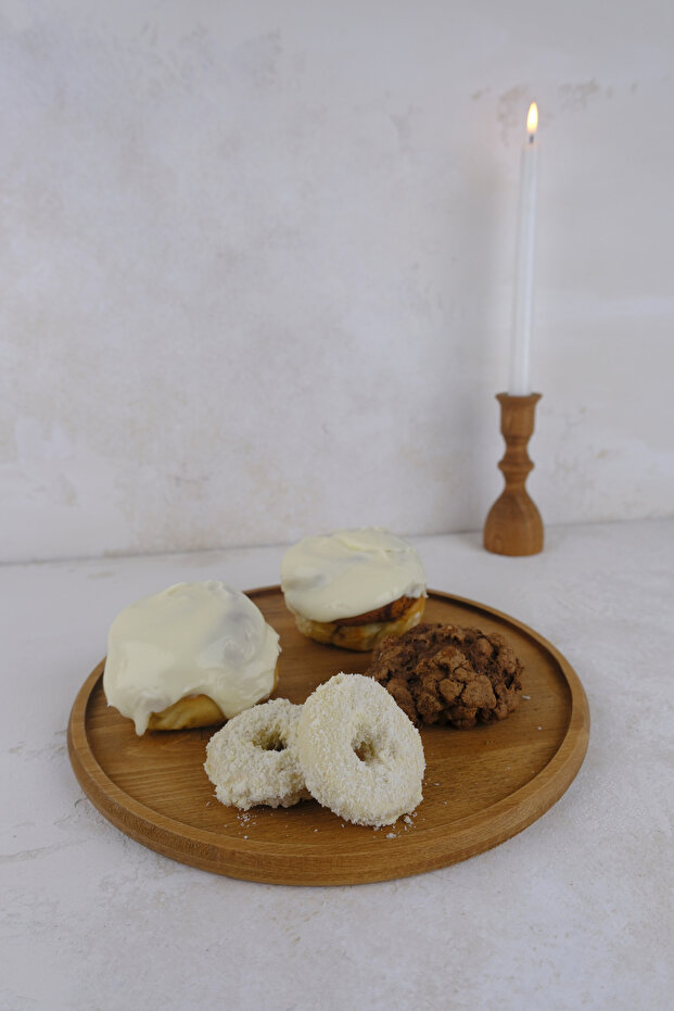 2-Piece Large Size 30 cm Beech Wooden Plate, Wooden Presenter, Wooden Plate, Serving Plate, Catering