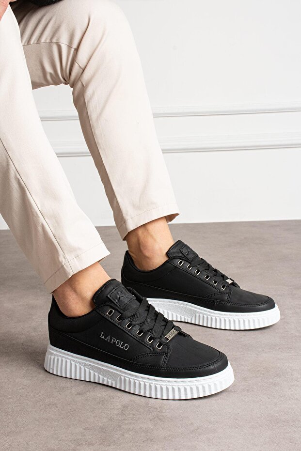 Casual Embroidered Black and White Men's Sneaker Shoes 527