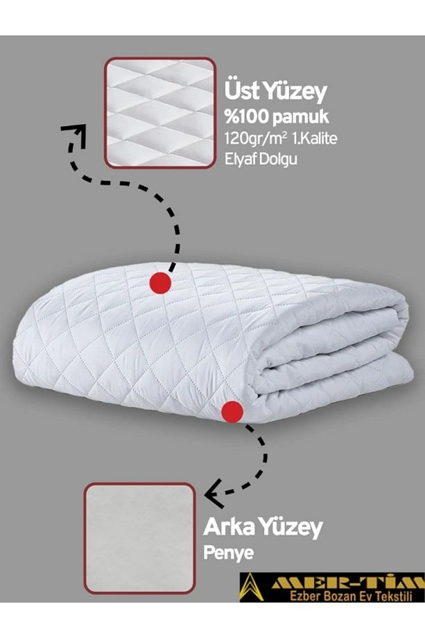 Kapitone Fitted Yatak Koruyucu Alez Tek Ve Çift Kişilik Kapitoneli Pamuklu Yatak Alezi - 6