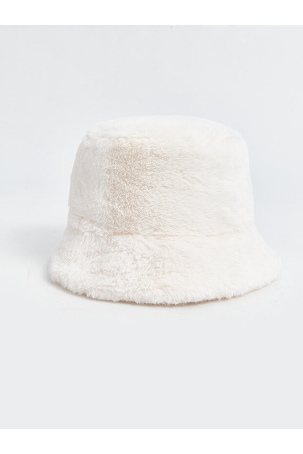 Pelüş Kadın Bucket Şapka - 1