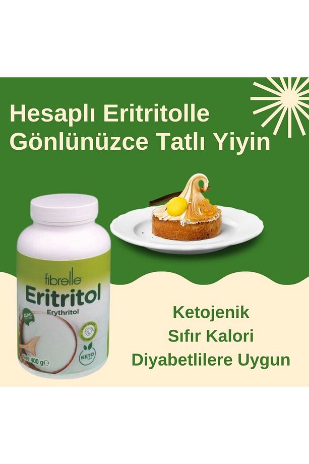 Eritritol 400 gr Sıfır Kalori Erythritol Keto Diyet Eritrol Eritrithol - 4