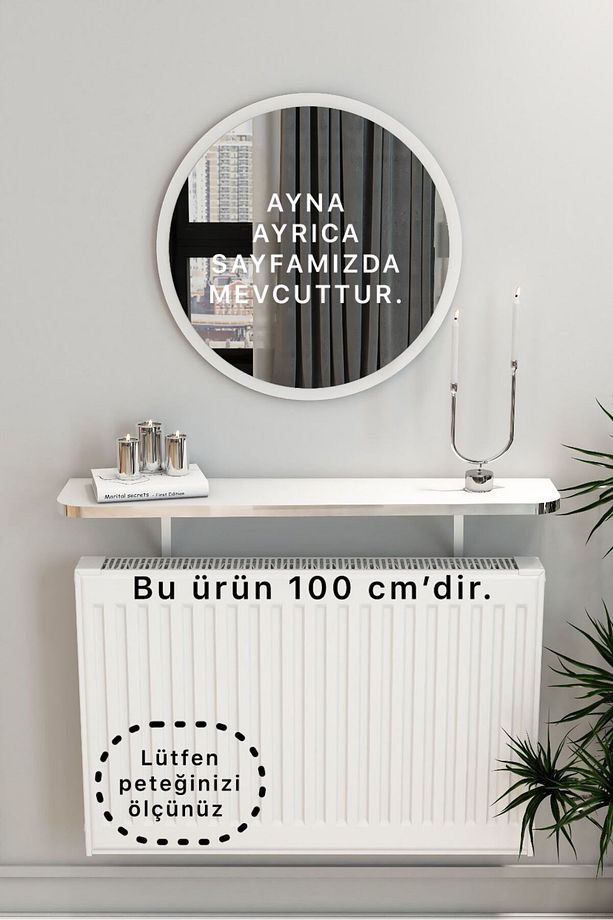 Petek Üstü Tak Çıkar , Uçan Raf & Dresuar Duvar Montajsız Oval Kesim 100 Cm - 1