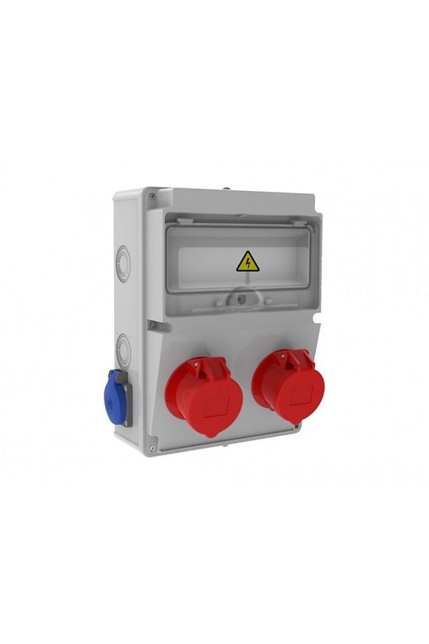 Ip44 2 Adet 5/16a 380v Ön 2 Adet Yan 1/16a 220v Prizli V10 Kombinasyon Kutusu Bd2-2218-2020 - 1