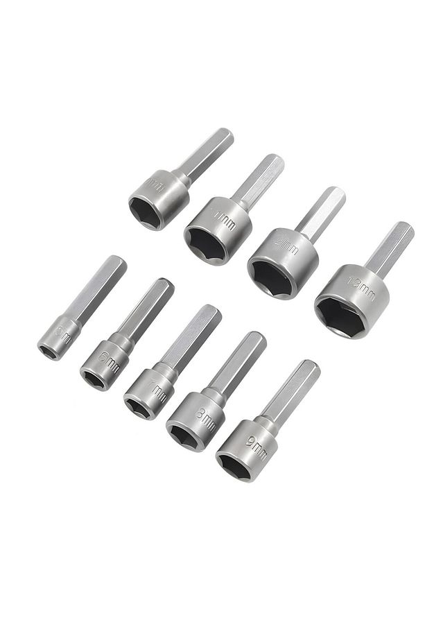 Manyetik Mıknatıslı 5 6 7 8 9 10 11 12 13 mm Somun Civata Adaptör Seti CRV Metal Matkap Uyumlu Uç - 4