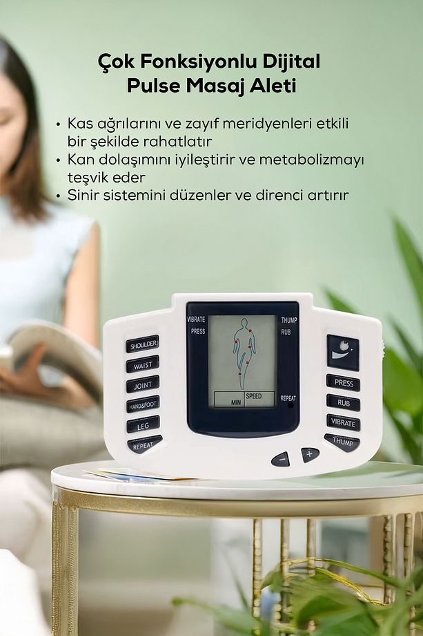 Yapışkan Pedli Fizik Tedavi Tens Cihazı, Terlik, 4 Mod, 8 Güç Seviyesi - 7