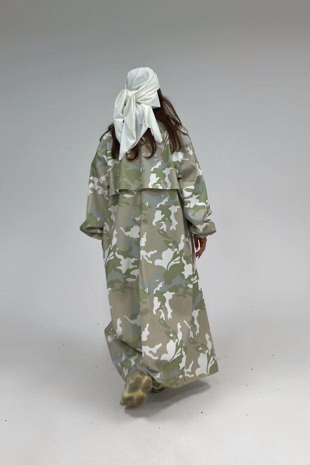 Oversize Camouflage Trençkot - 8