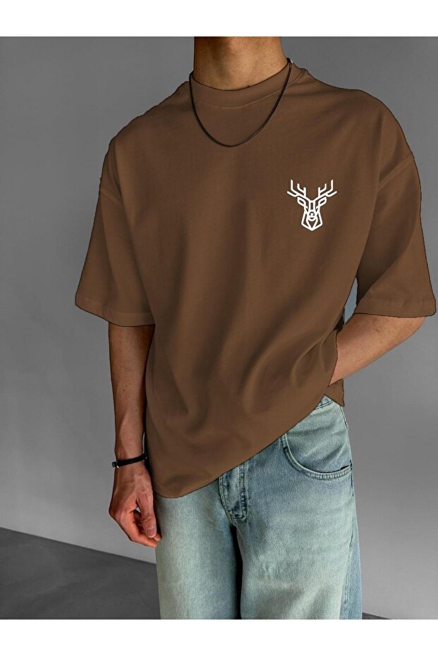 تي شيرت مطبوع عليه غزال - 1