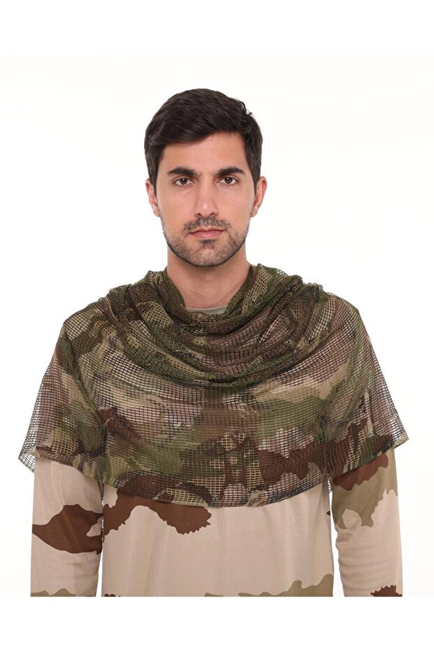 Kamuflaj Kare Fileli Askeri Şal, Fileli Puşi, Gizlenme Ağı Tactical File Puşi - Poşi 90 - 4