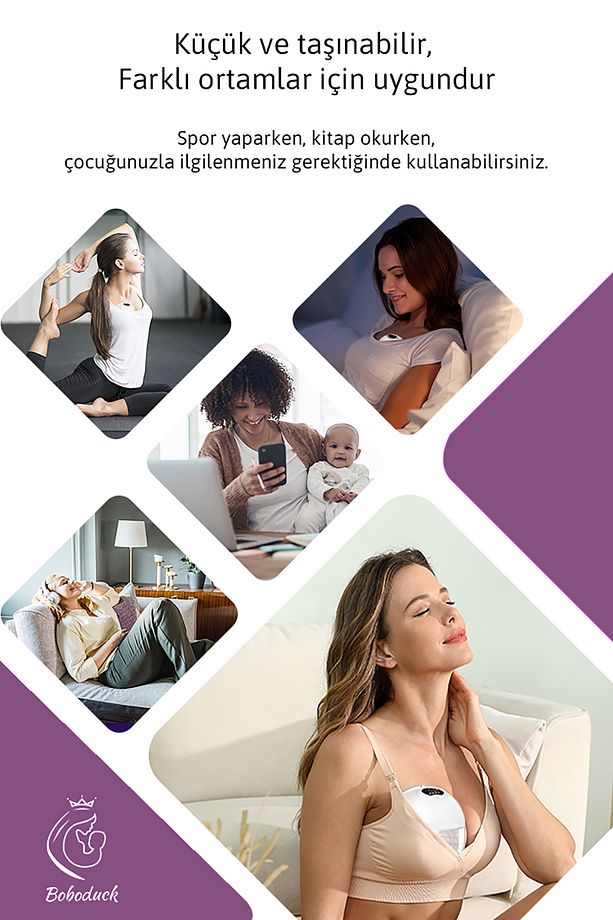 Giyilebilir Göğüs Pompası 180 ML Eller Serbest Süt Sağma makinası - 4
