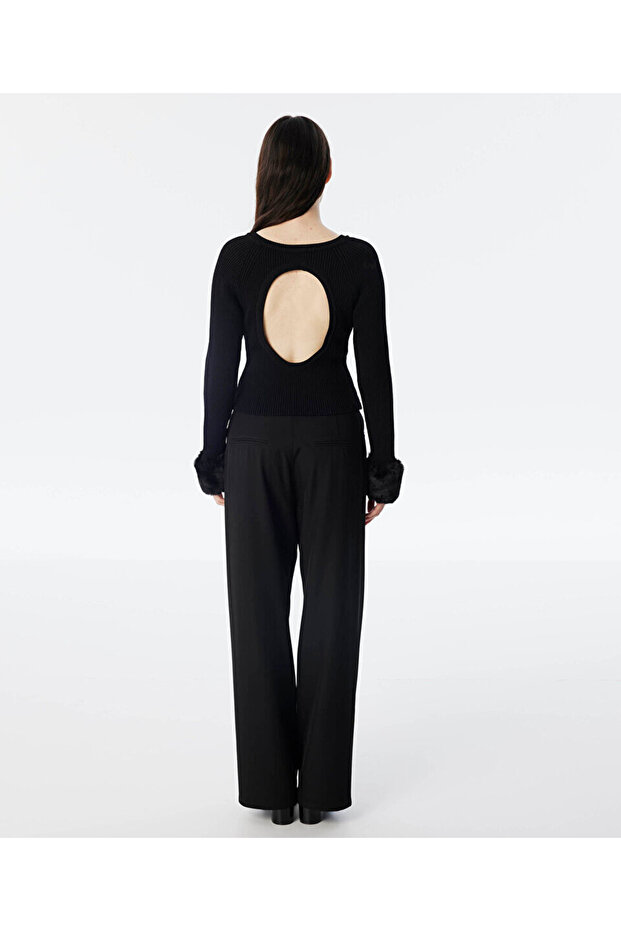 PELÜŞ GARNİLİ CUTOUT TRİKO - 7