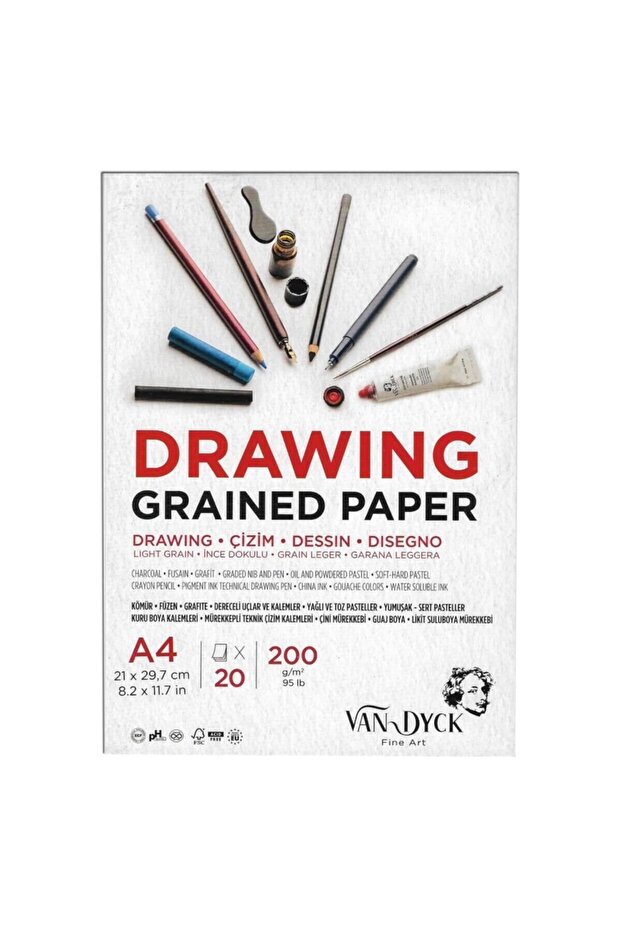 Van Dyck A4 Stitched 200g Drawing Notebook-1