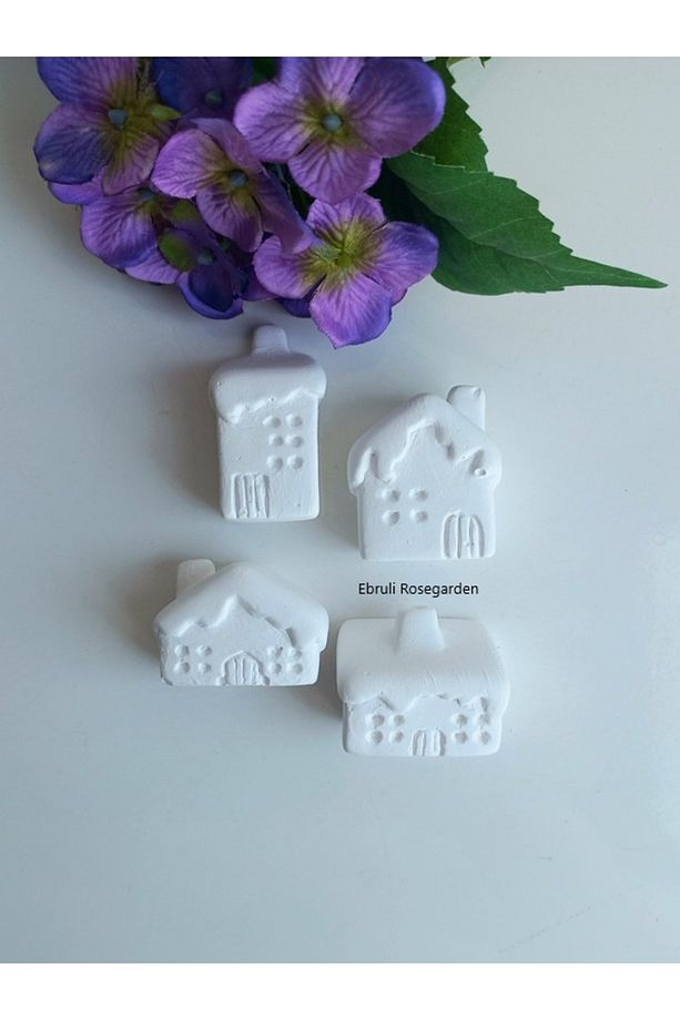 Kendin Yap Sevimli Dörtlü Ev Dekor Hobi Boyama Hediye Seti Ve Mavi Tealight Mum - 8