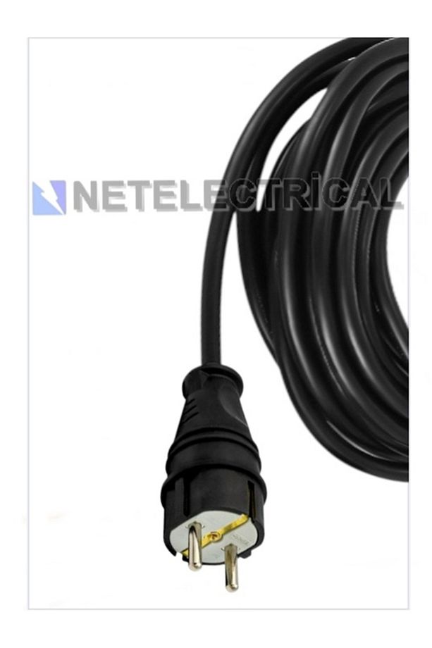 Kauçuk Tekli Topraklı Ara Uzatma Kablosu 4 METRE 3x2.5 Mm² Ttr Kalın Siyah Kablolu - 3