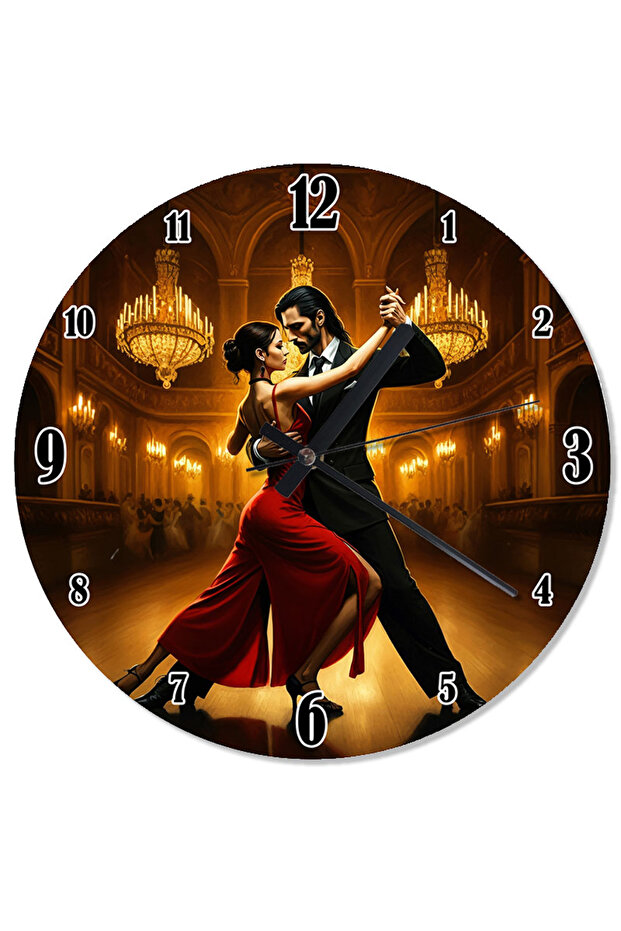 ساعة حائط منقوشة على شكل زوج من التانجو العاطفي - 1