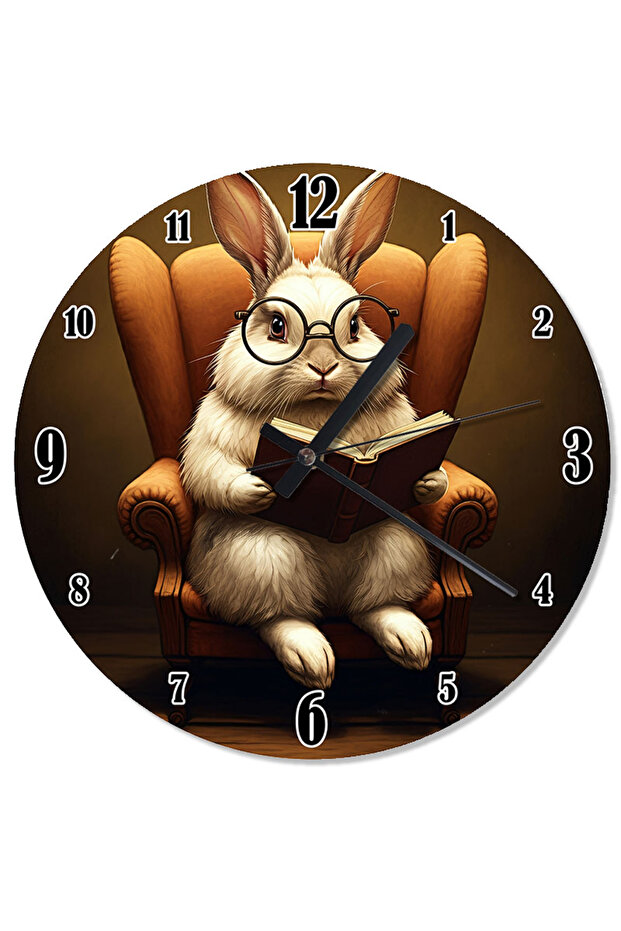 ساعة حائط على شكل أرنب يجلس على كرسيه - 1