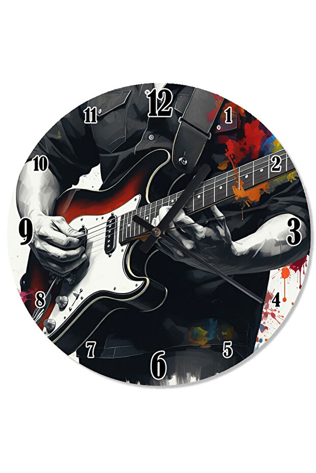 أداء الغيتار الكهربائي ساعة الحائط العث - 1