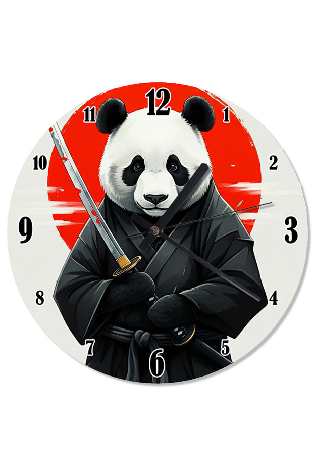 ساعة حائط بتصميم ساموراي باندا - 1