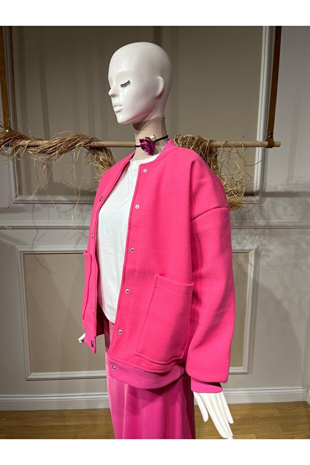 Pembe Bomber Ceket - 3