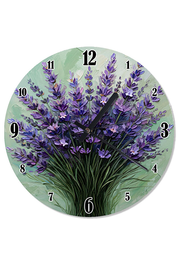 ساعة حائط منقوشة بحقل الخزامى - 1