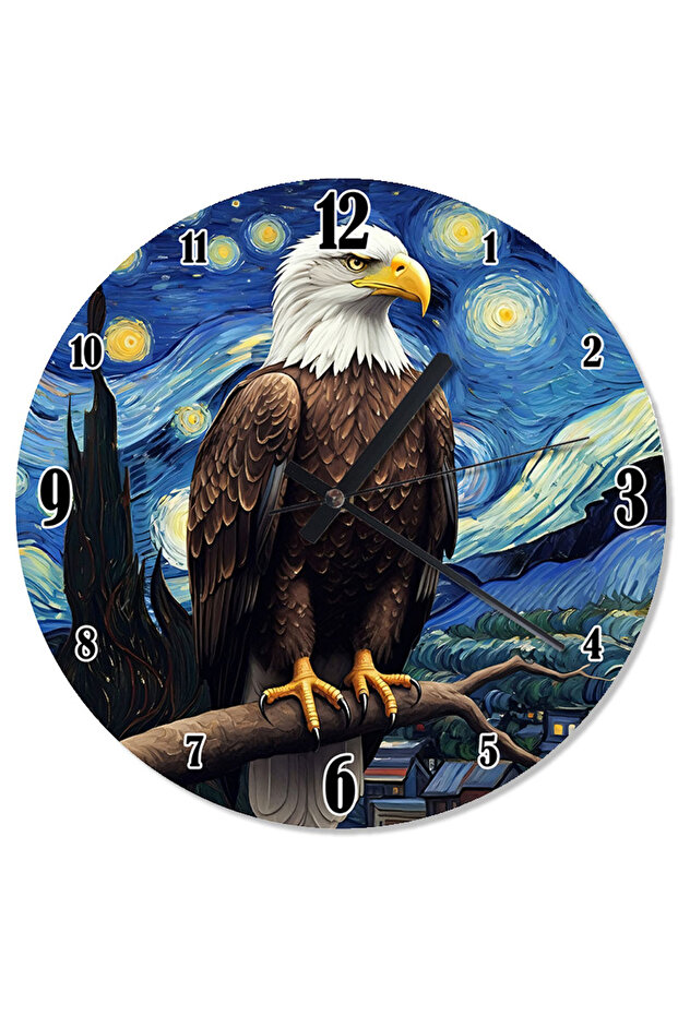 ساعة حائط مطبوعة على شكل نسر نبيل - 1