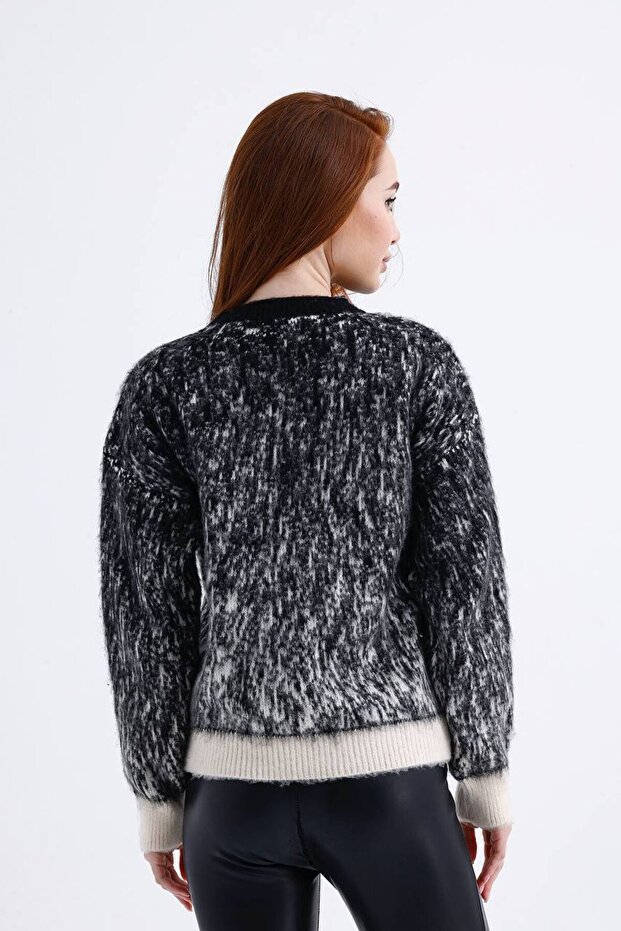 Stone Snow Patterned Soft Knitting Sweater - 2