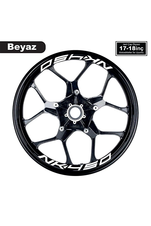 White Cfmoto 450Nk Written 8 Pieces Inside the Rim Lettering Sticker
