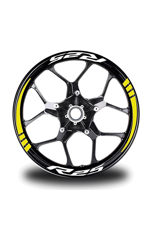 R25 Written Yellow Team Wheel Sticker Model