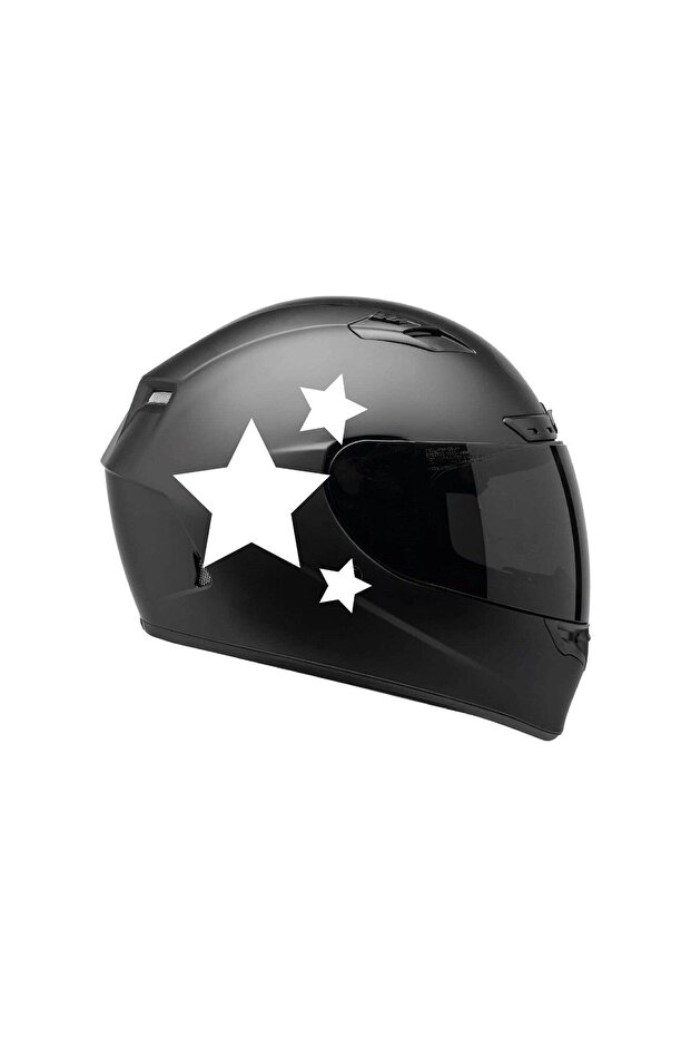 Monochrome Triple Star (Triple Star Helmet Stickers) Helmet Sticker Label Model 3